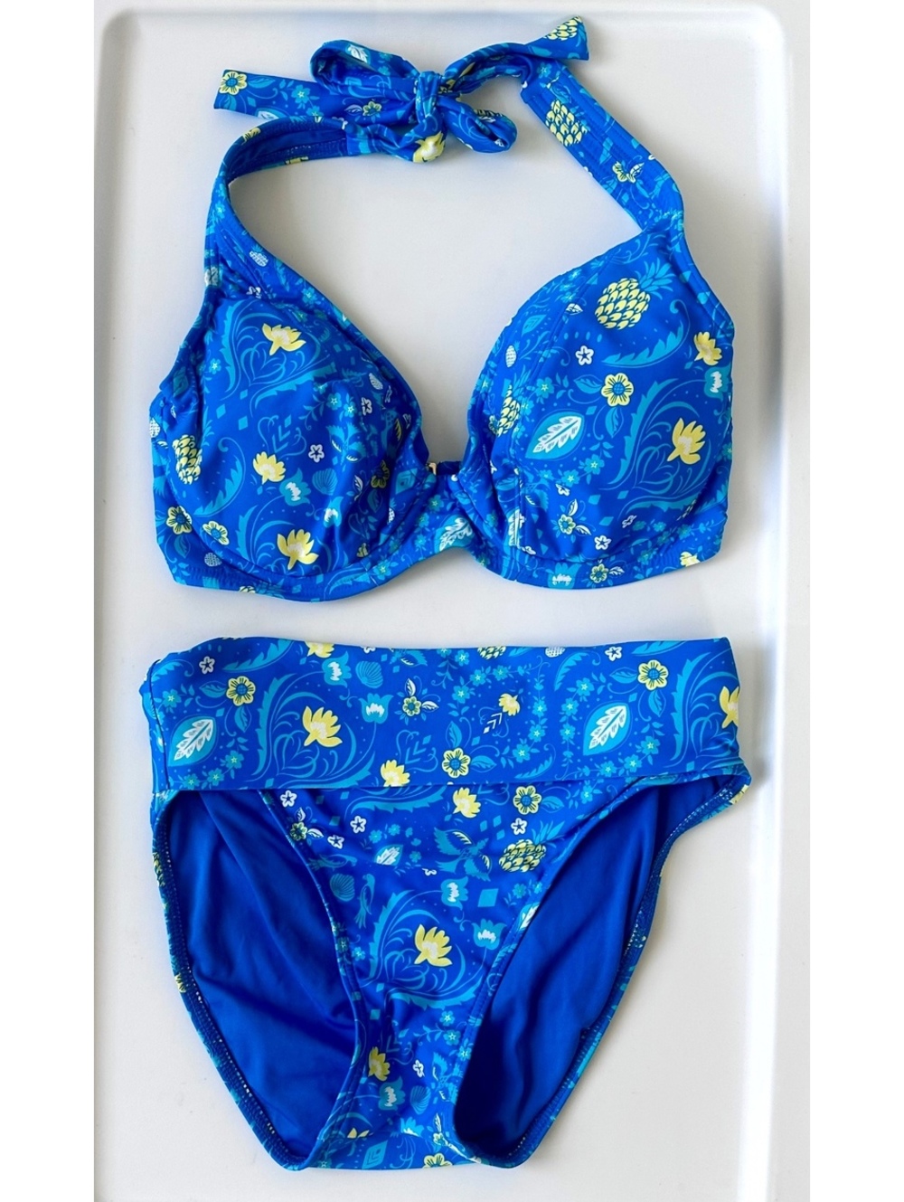 Sunsets Pineapple Grove Muse Halter Fold-over Bikini